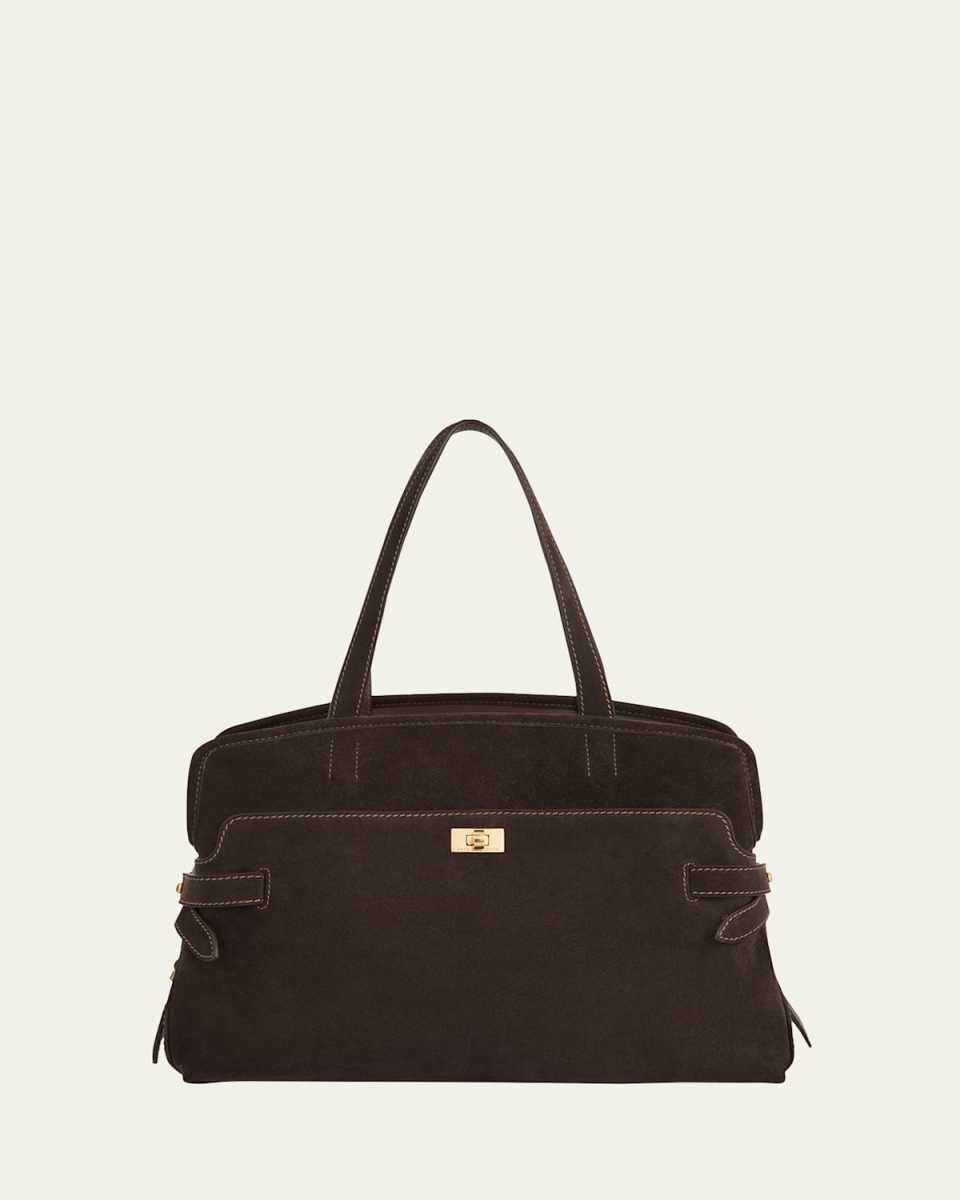 Wilson Zip Suede Top-Handle Bag